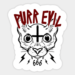 PURR EVIL - SATANIC CAT - OCCULT CAT - FUNNY CAT OCCULT Sticker